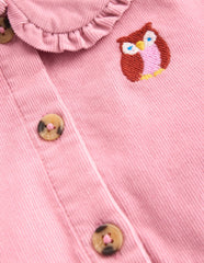 Minna Collared Woven Dress-Pink Owl Embroidery / Boden Sale