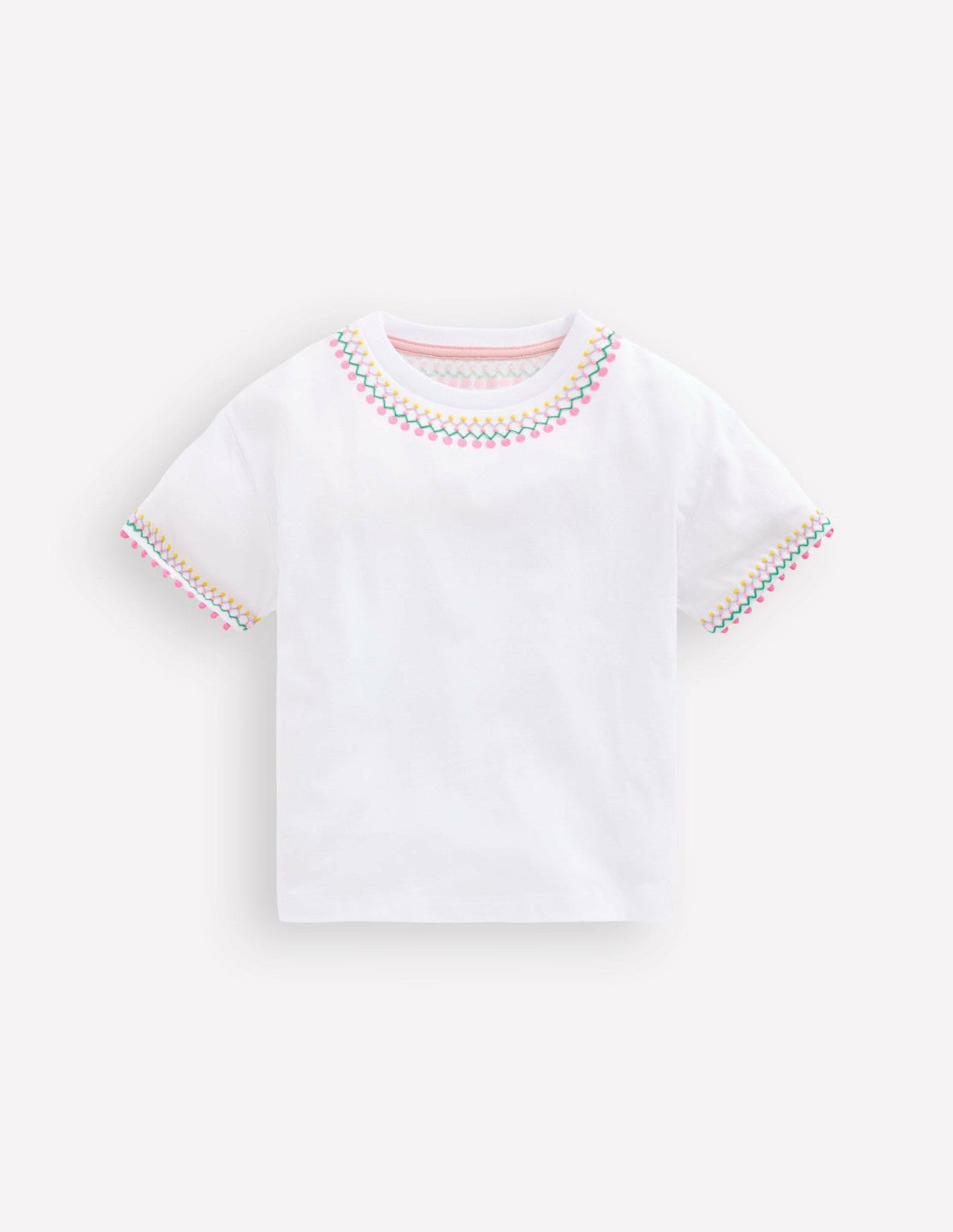 Relaxed Embroidered T-shirt-White / Boden Sale