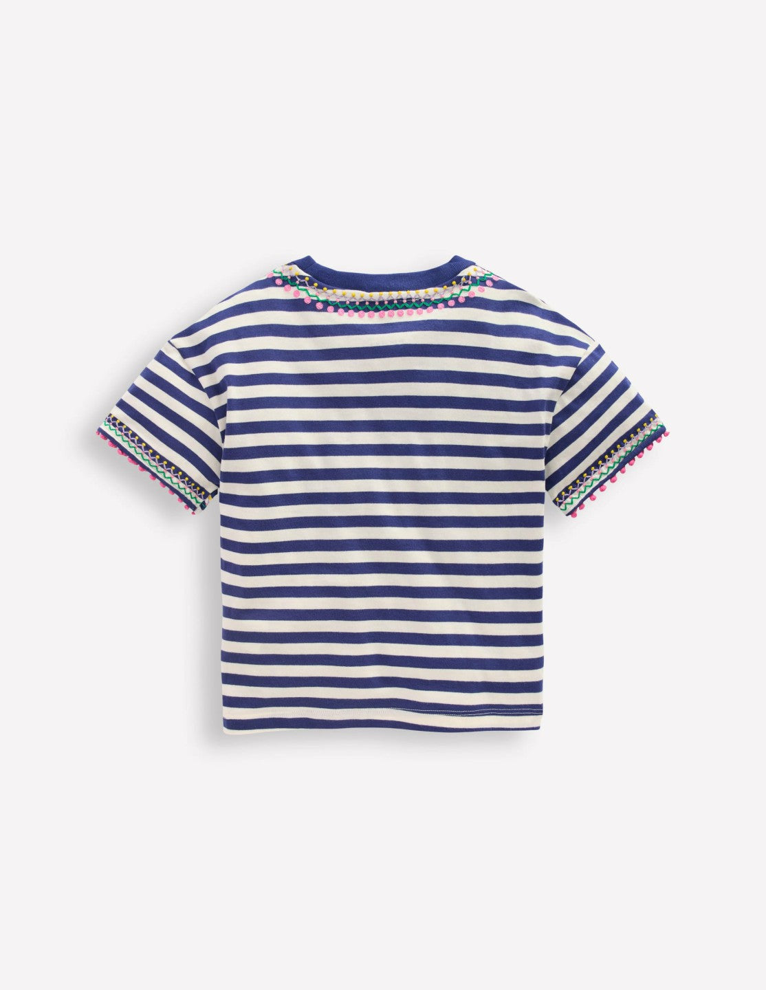 Relaxed Embroidered T-shirt-Navy Stripe / Boden Outlet