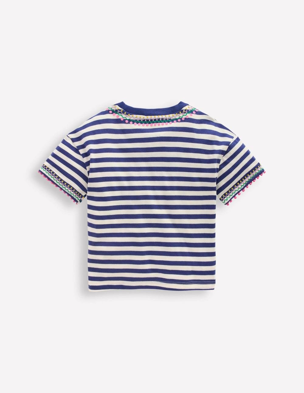 Relaxed Embroidered T-shirt-Navy Stripe / Boden Outlet