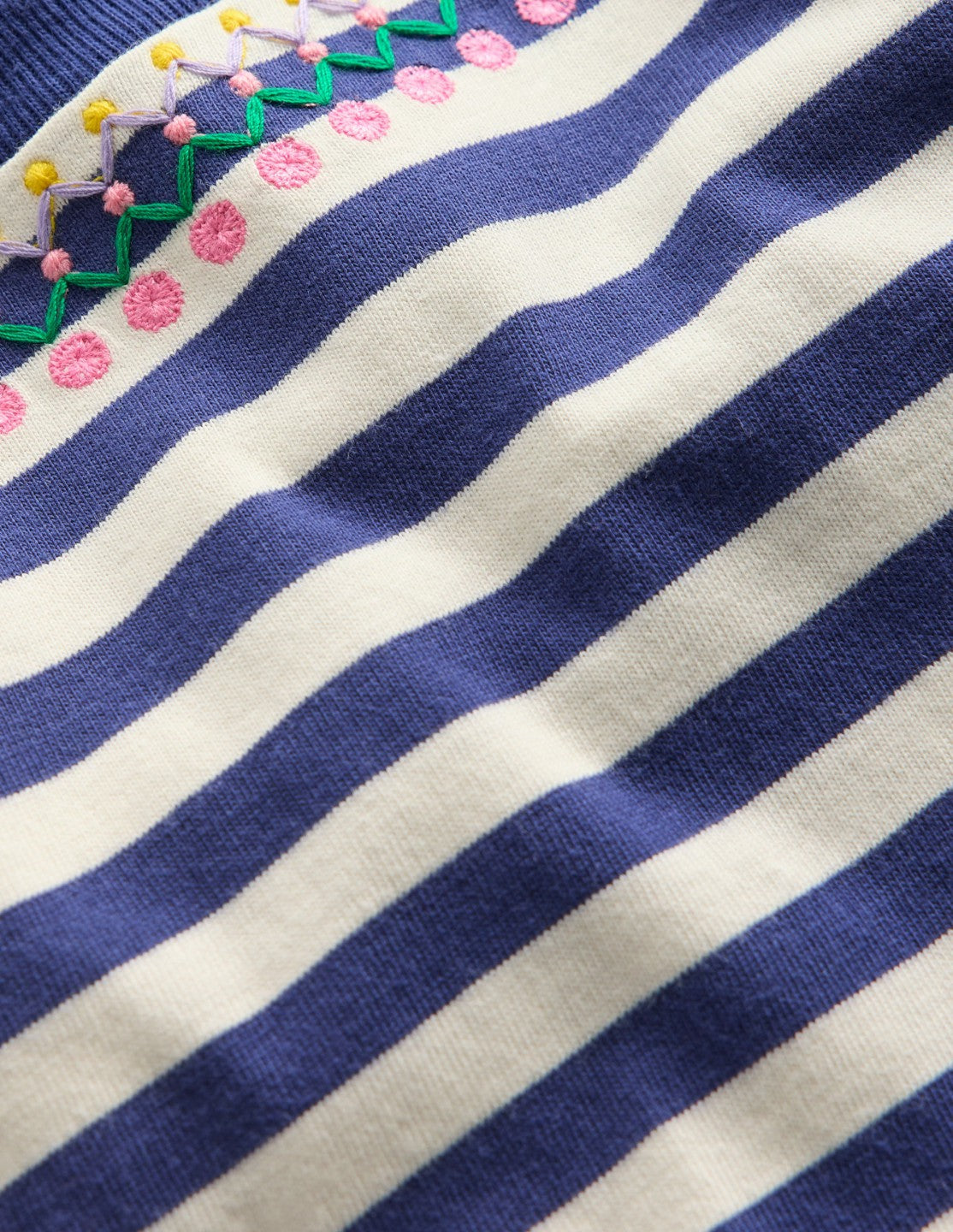 Relaxed Embroidered T-shirt-Navy Stripe / Boden Outlet