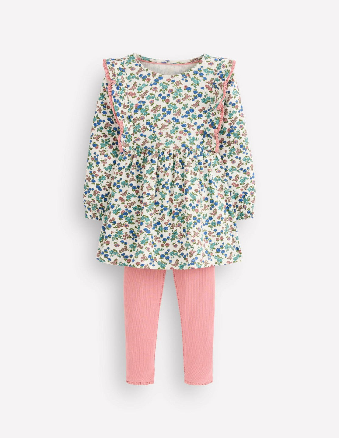 Ribbed Tunic Set-Soft Ivory Floral / Boden us