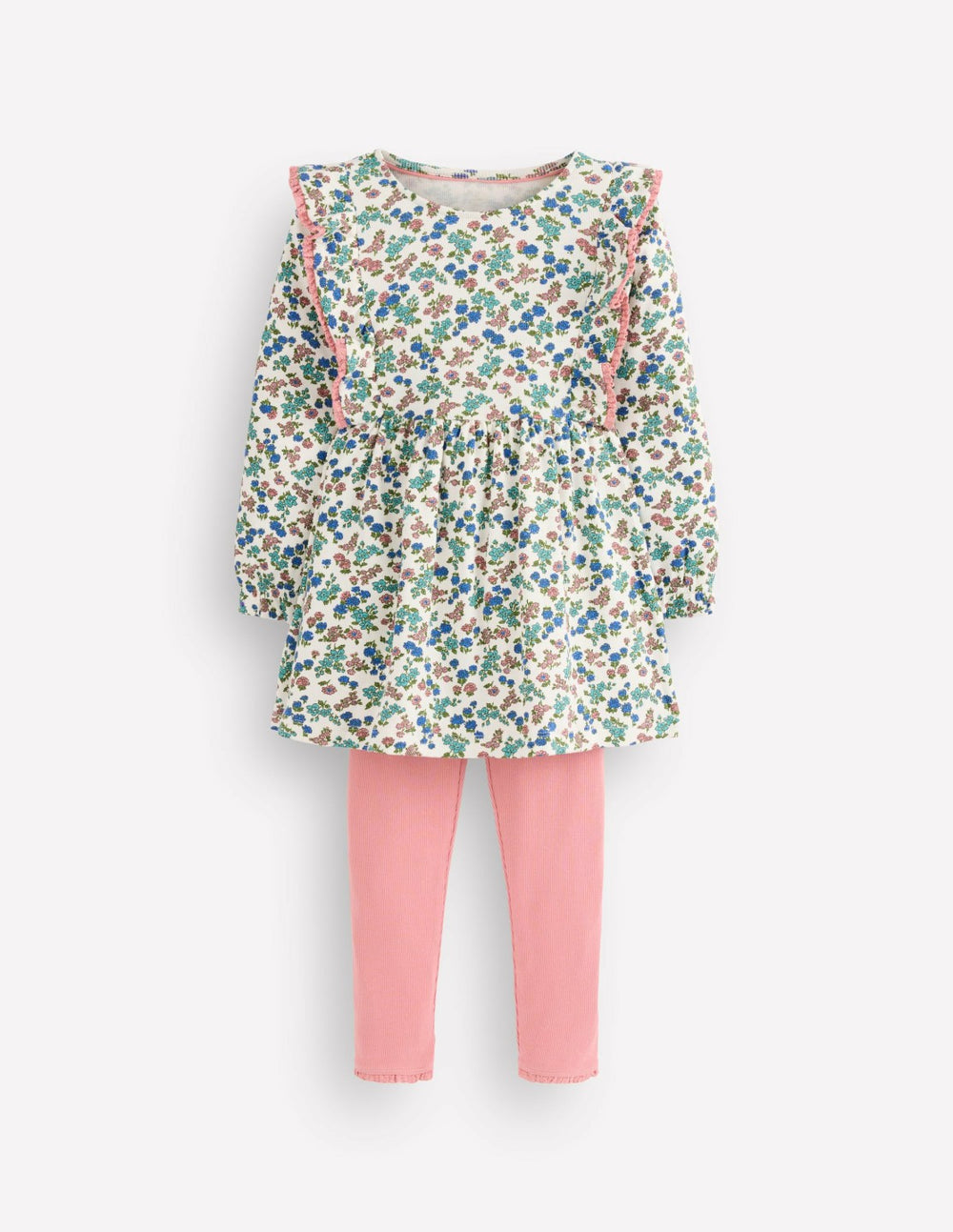Ribbed Tunic Set-Soft Ivory Floral / Boden us