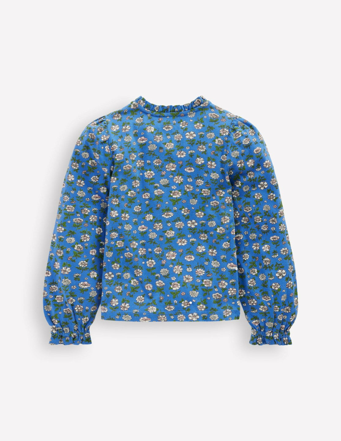 Smocked Jersey Blouse-Delft Garden Flower / Boden