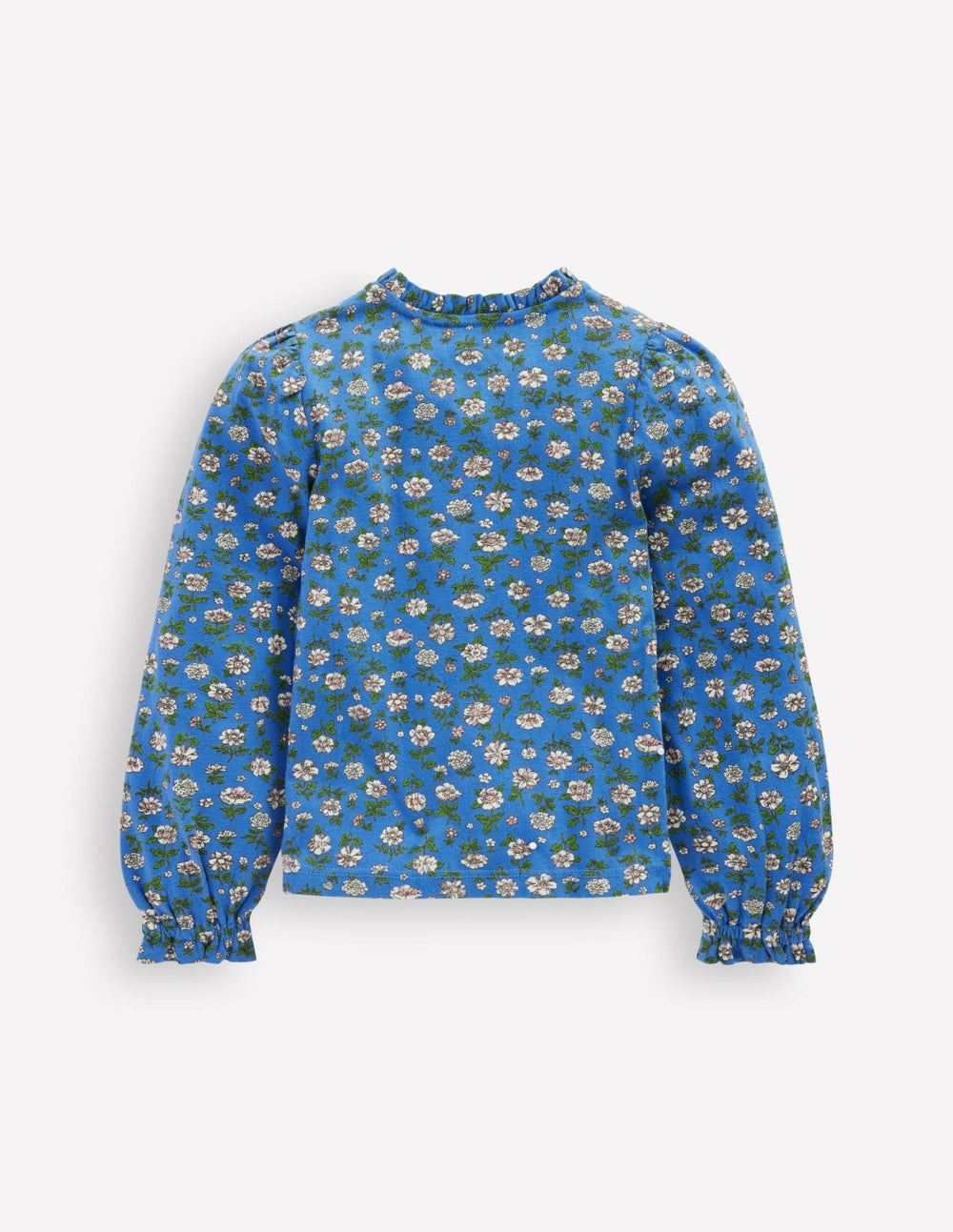 Smocked Jersey Blouse-Delft Garden Flower / Boden