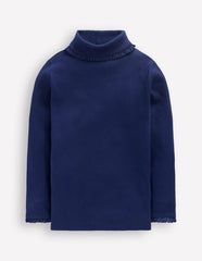 Ribbed Roll Neck Top-College Navy / Boden Sale