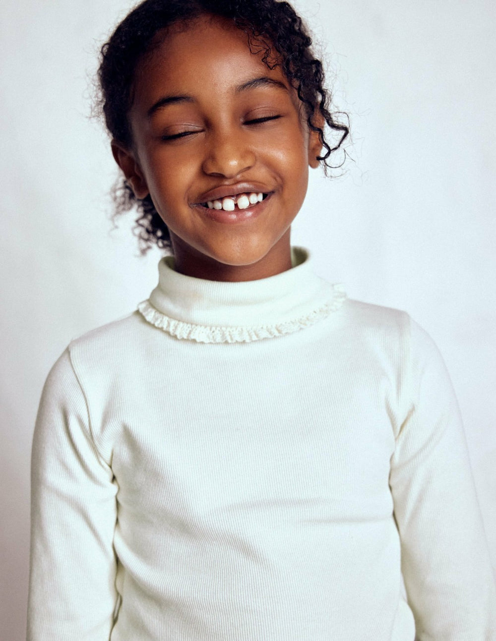 Ribbed Roll Neck Top-Ivory / Boden Online