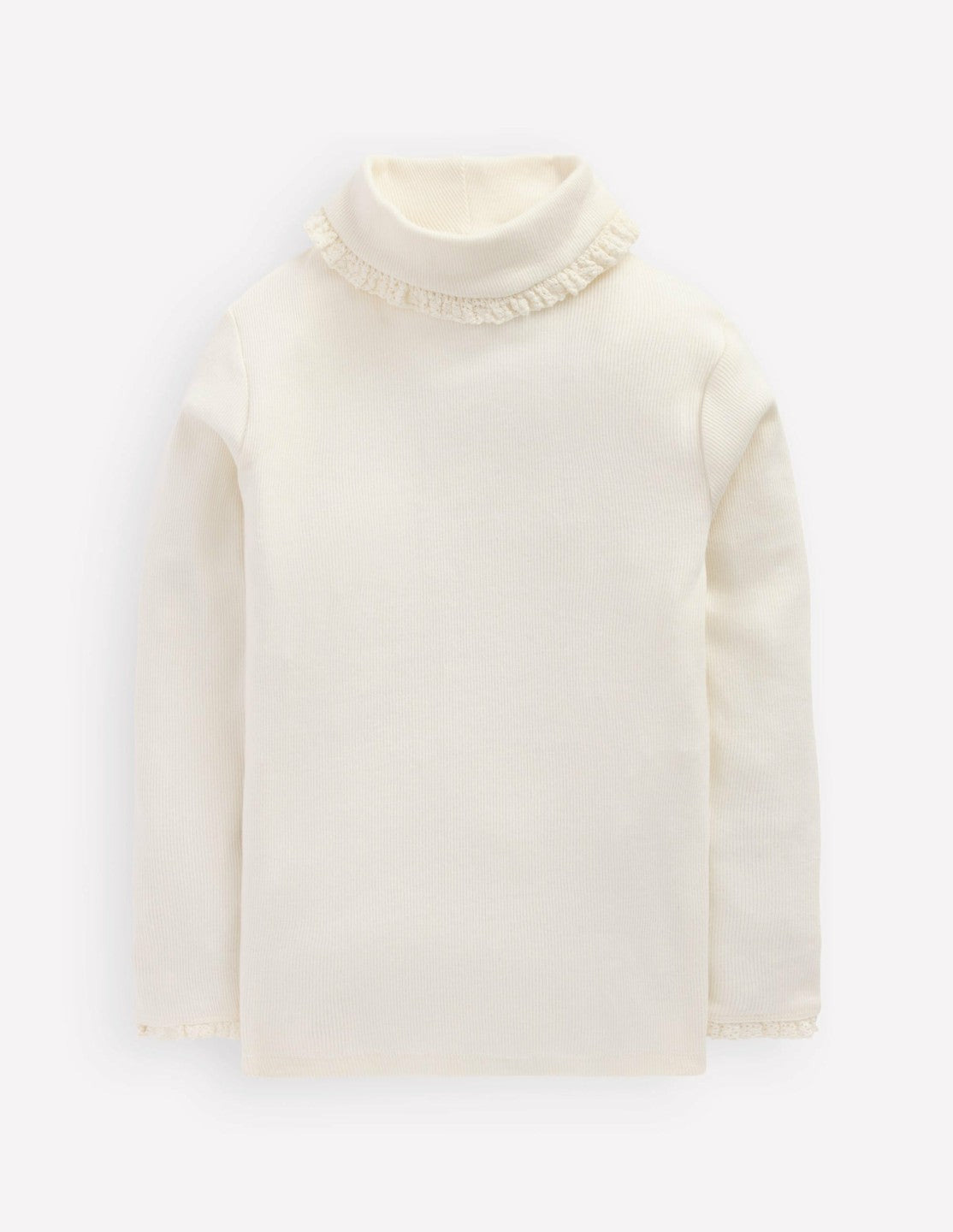 Ribbed Roll Neck Top-Ivory / Boden Online