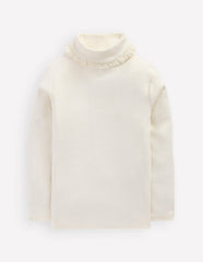 Ribbed Roll Neck Top-Ivory / Boden Online