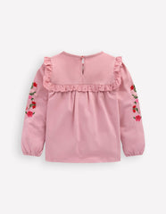 Pretty Embroidered Top-Vintage Pink Embroidery / Boden us