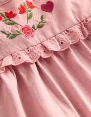 Pretty Embroidered Top-Vintage Pink Embroidery / Boden us