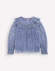 Tulle Party Top-Stormbolt Blue Stars / Boden