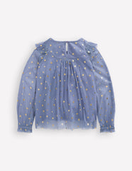 Tulle Party Top-Stormbolt Blue Stars / Boden