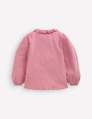 Scalloped Collar Smocked Shirt-Pink Cord / Boden Online