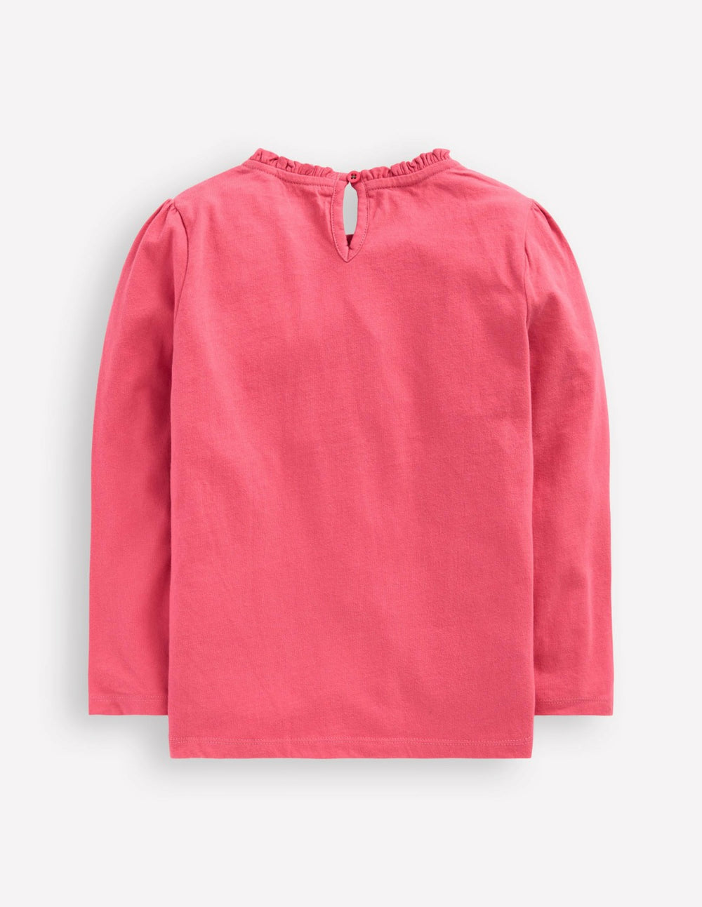 Frill Neck Appliqué T-shirt-Rose Pink Dinosaurs / Boden Outlet