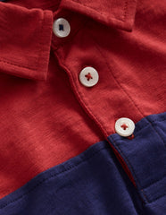 Slub Polo Shirt-Jam Red / College Navy / Boden On sale