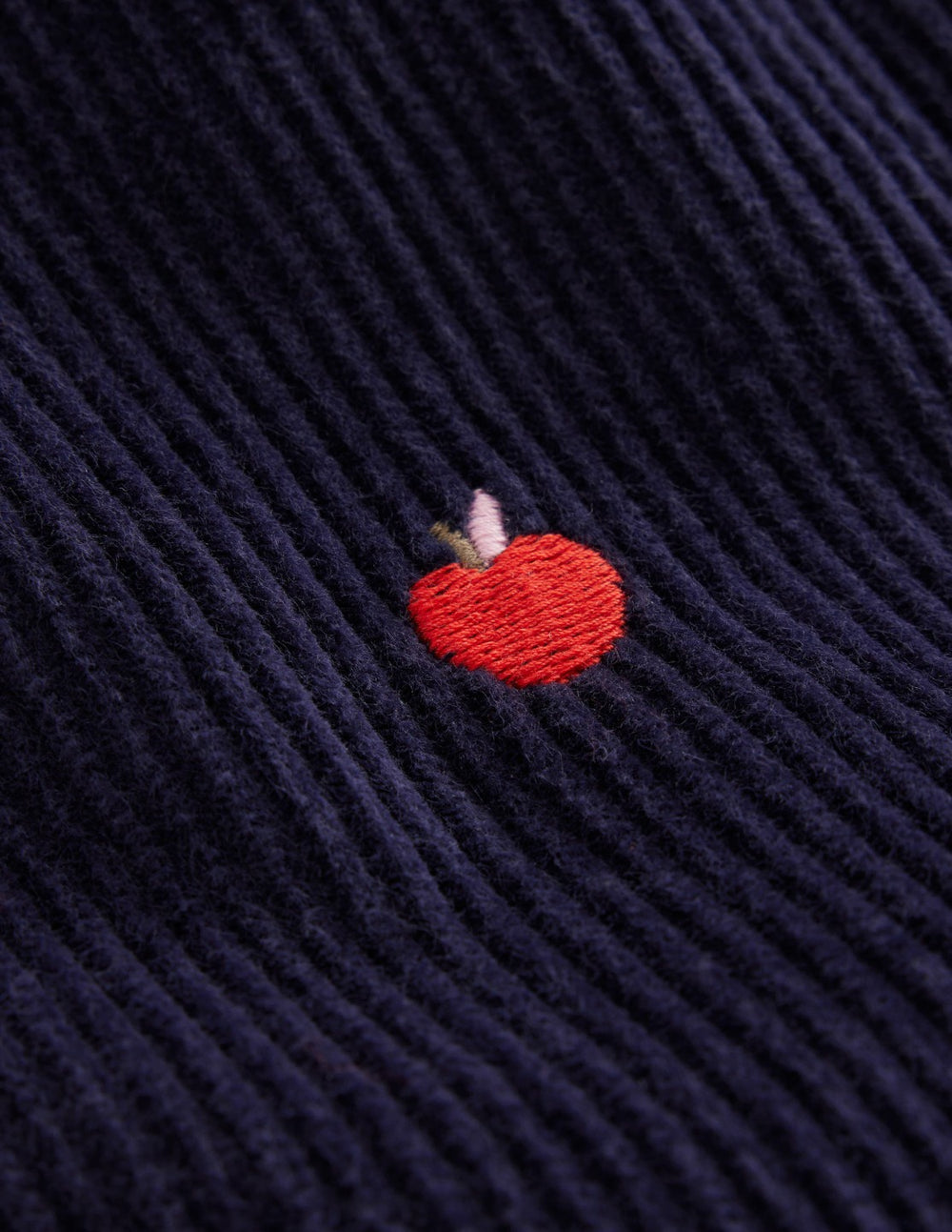 Embroidered Pull-On Pants-College Navy Apples / Boden Sale