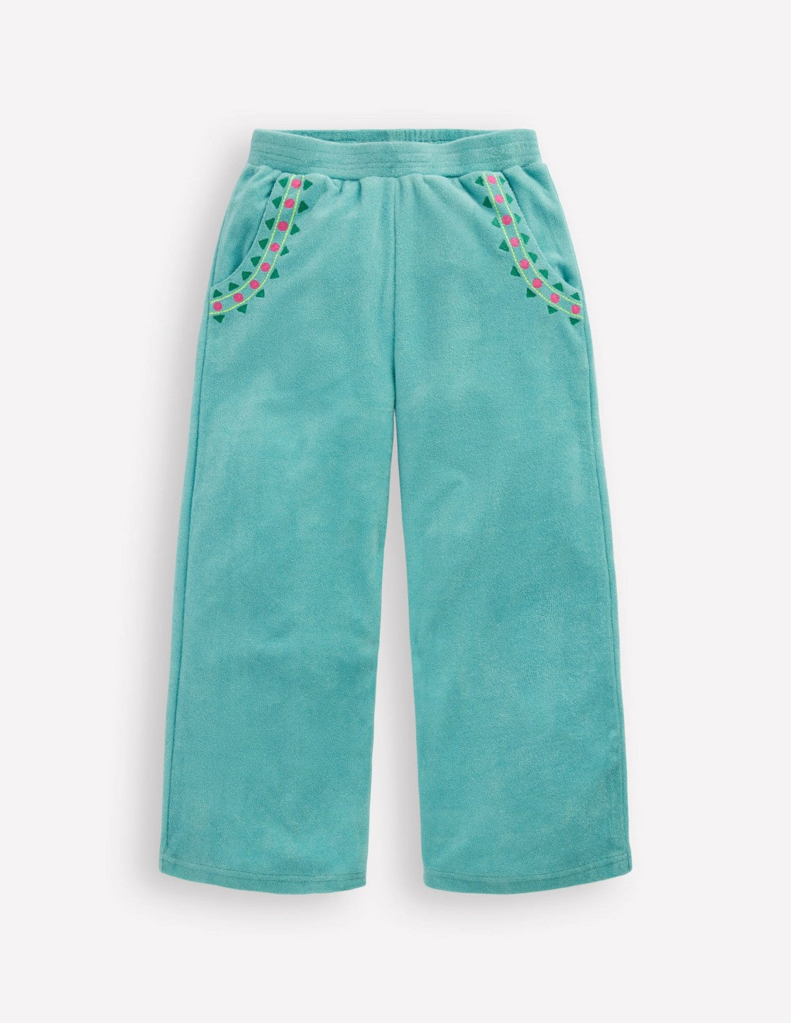 Straight Towelling Pants-Blue Embroidery / Boden Outlet
