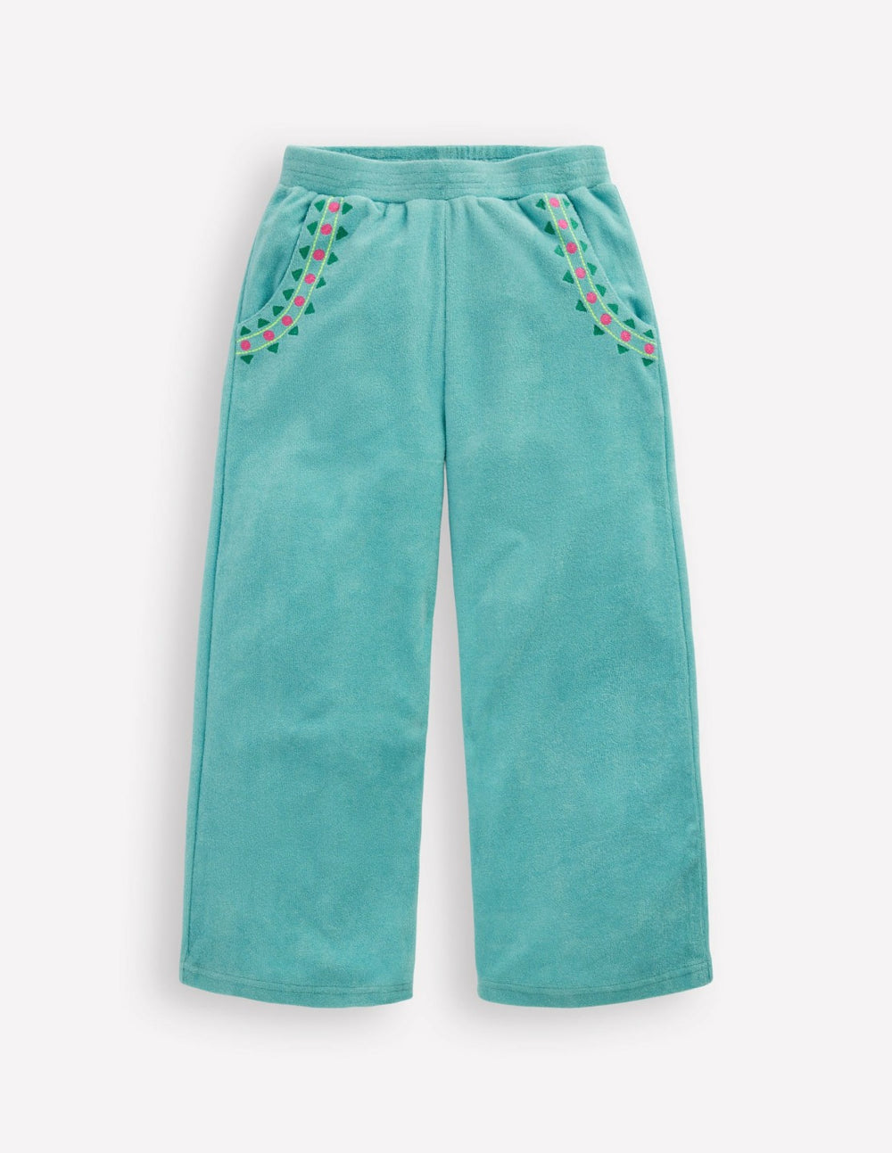 Straight Towelling Pants-Blue Embroidery / Boden Outlet