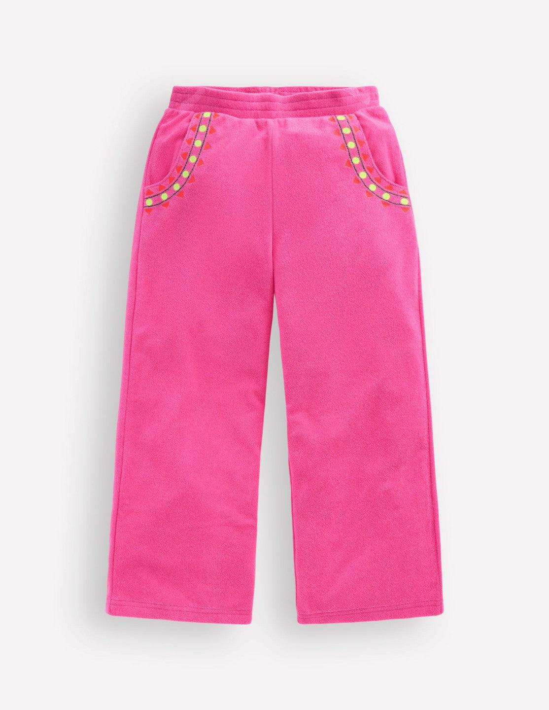 Straight Towelling Pants-Pink Embroidered / Boden Discount