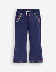 Embroidered Kick Sweatpants-College Navy Embroidery / Boden Sale