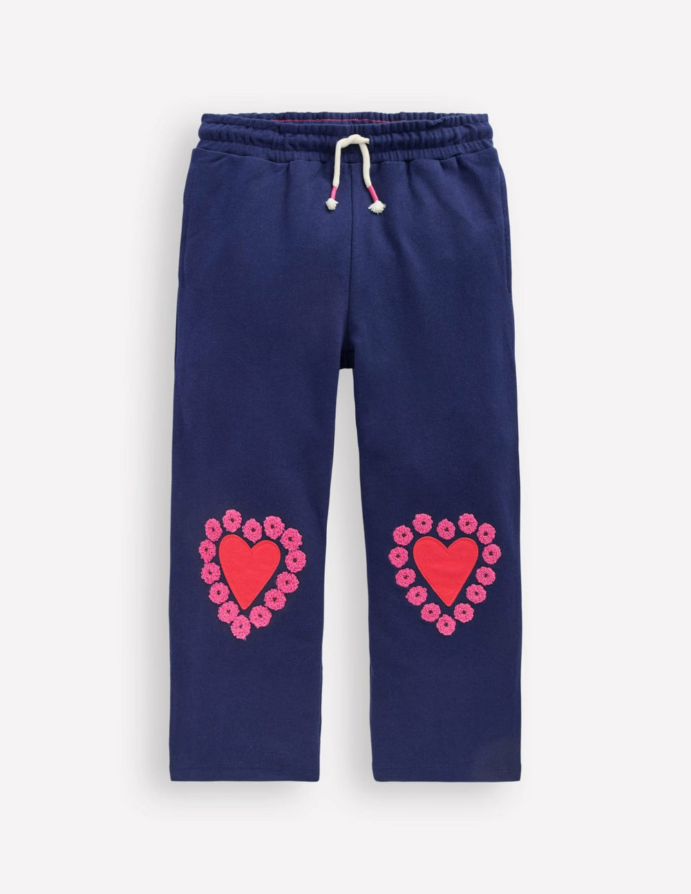 Bobbie Appliqué Sweatpants-College Navy Hearts / Boden On sale