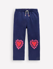 Bobbie Appliqué Sweatpants-College Navy Hearts / Boden On sale