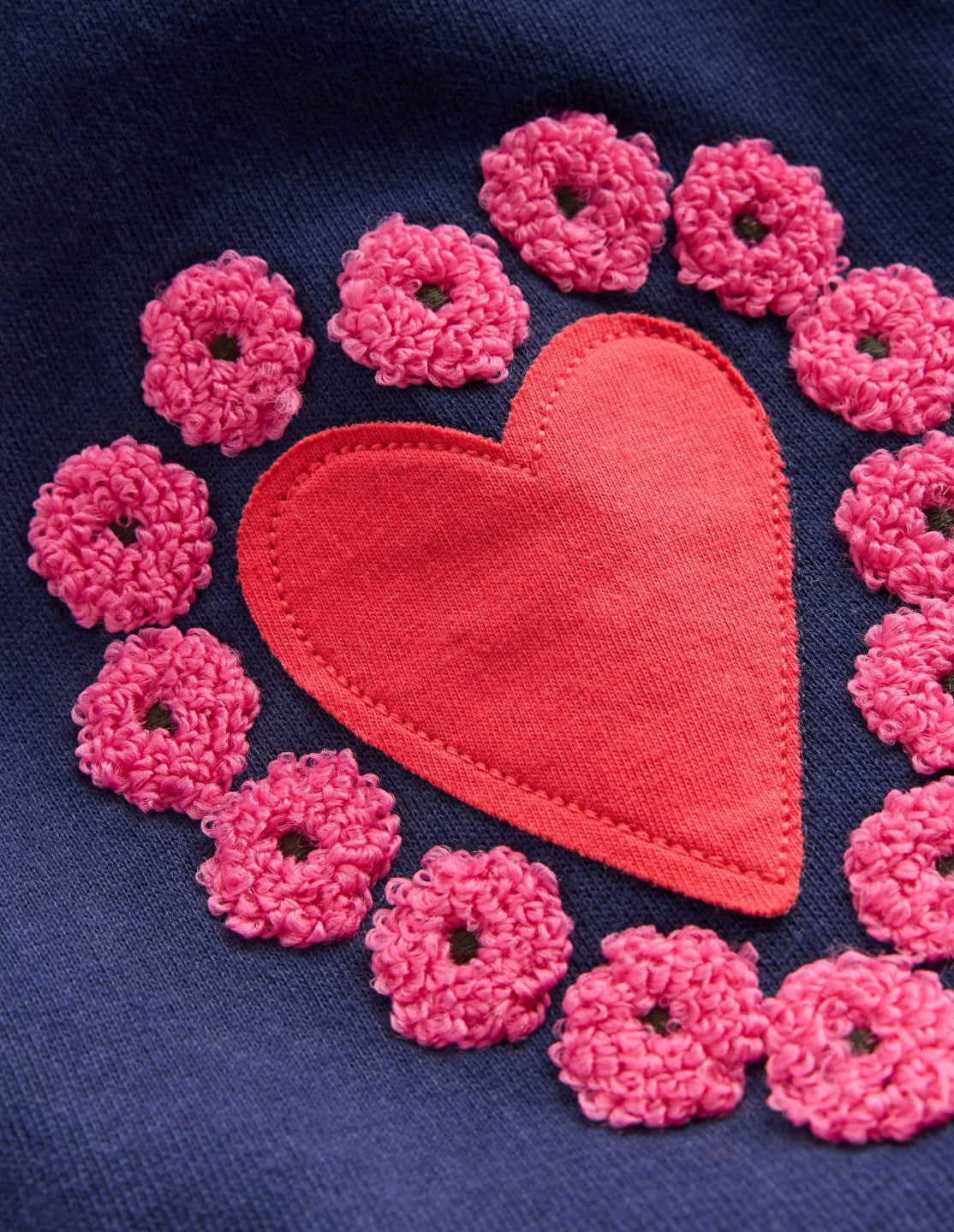 Bobbie Appliqué Sweatpants-College Navy Hearts / Boden On sale