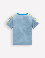 Relaxed Rainbow Tape T-shirt-Regatta Blue / Boden Outlet