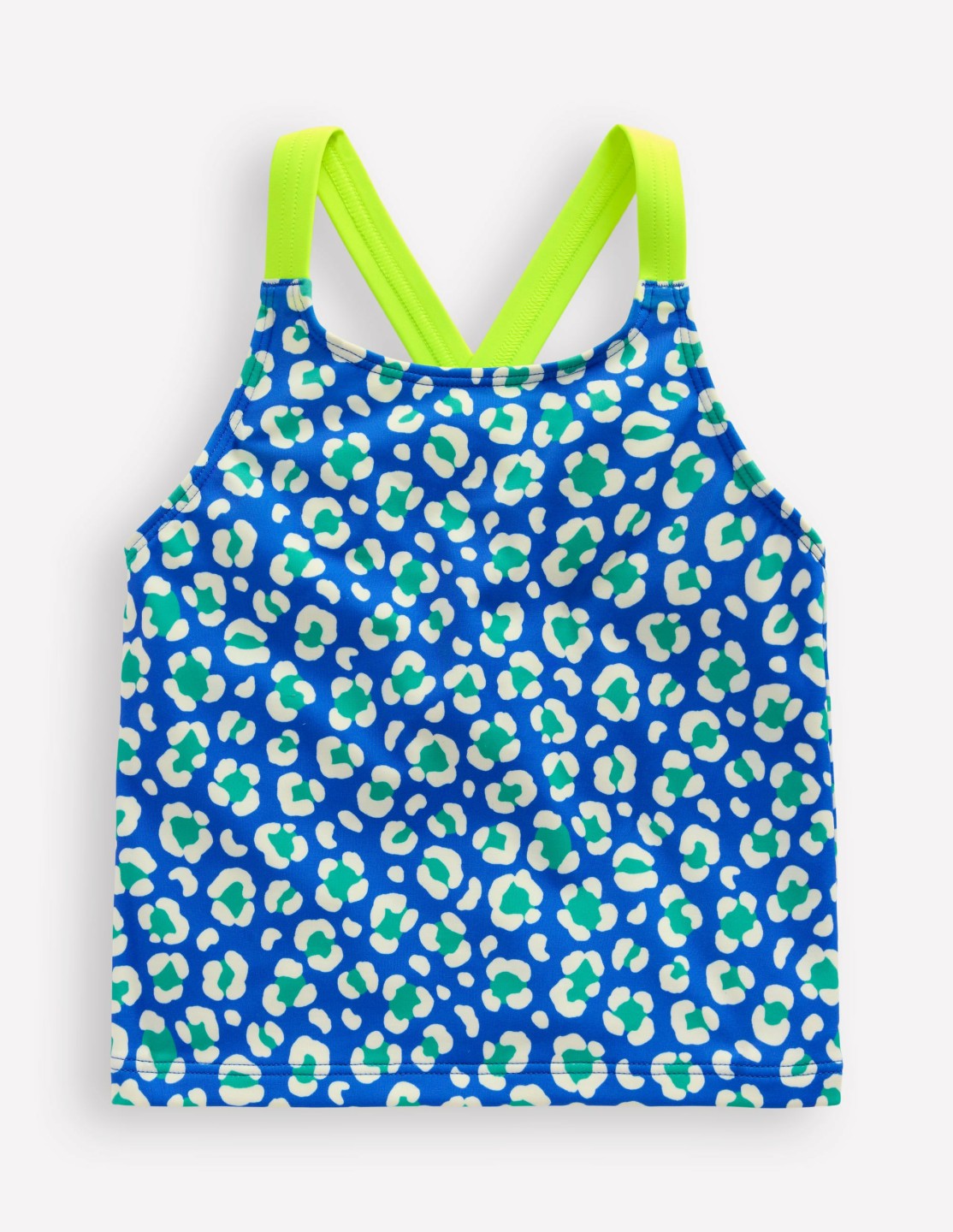 Cross-back Tankini Top-Aquamarine Leopard / Boden us