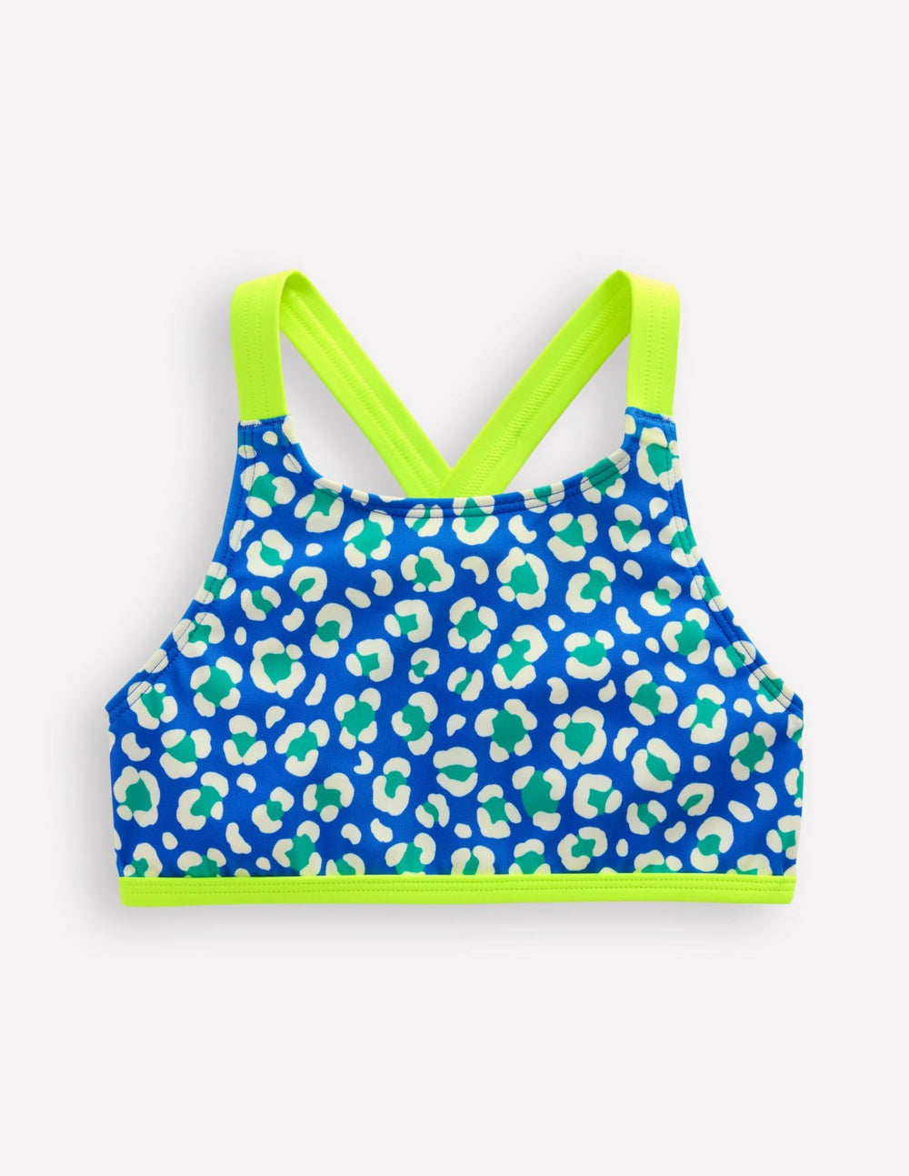 Cross-back Bikini Top-Aquamarine Leopard / Boden