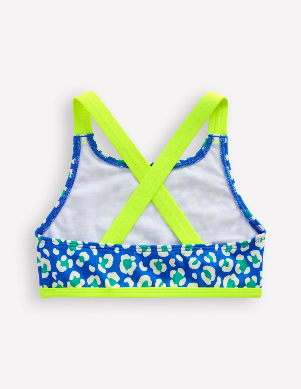 Cross-back Bikini Top-Aquamarine Leopard / Boden