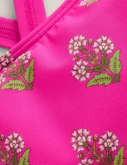 Cross Back Bikini Top-Pink Small Woodblock / Boden Sale