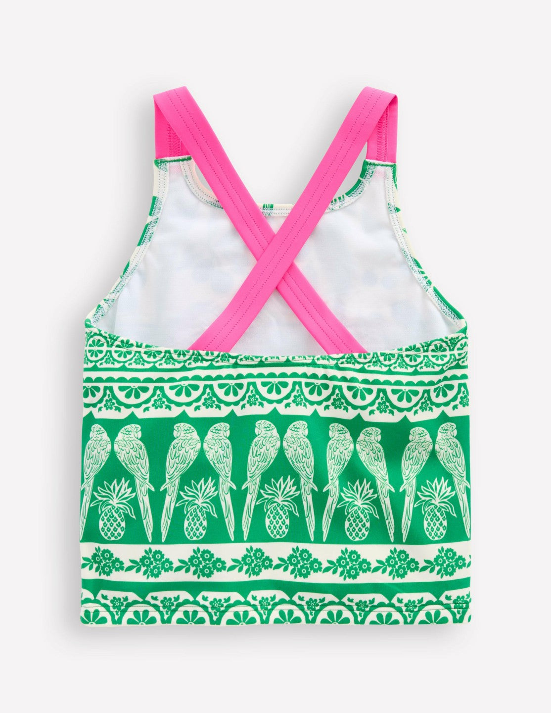 Cross-back Tankini Top-Rich Emerald Parrot Palm / Boden