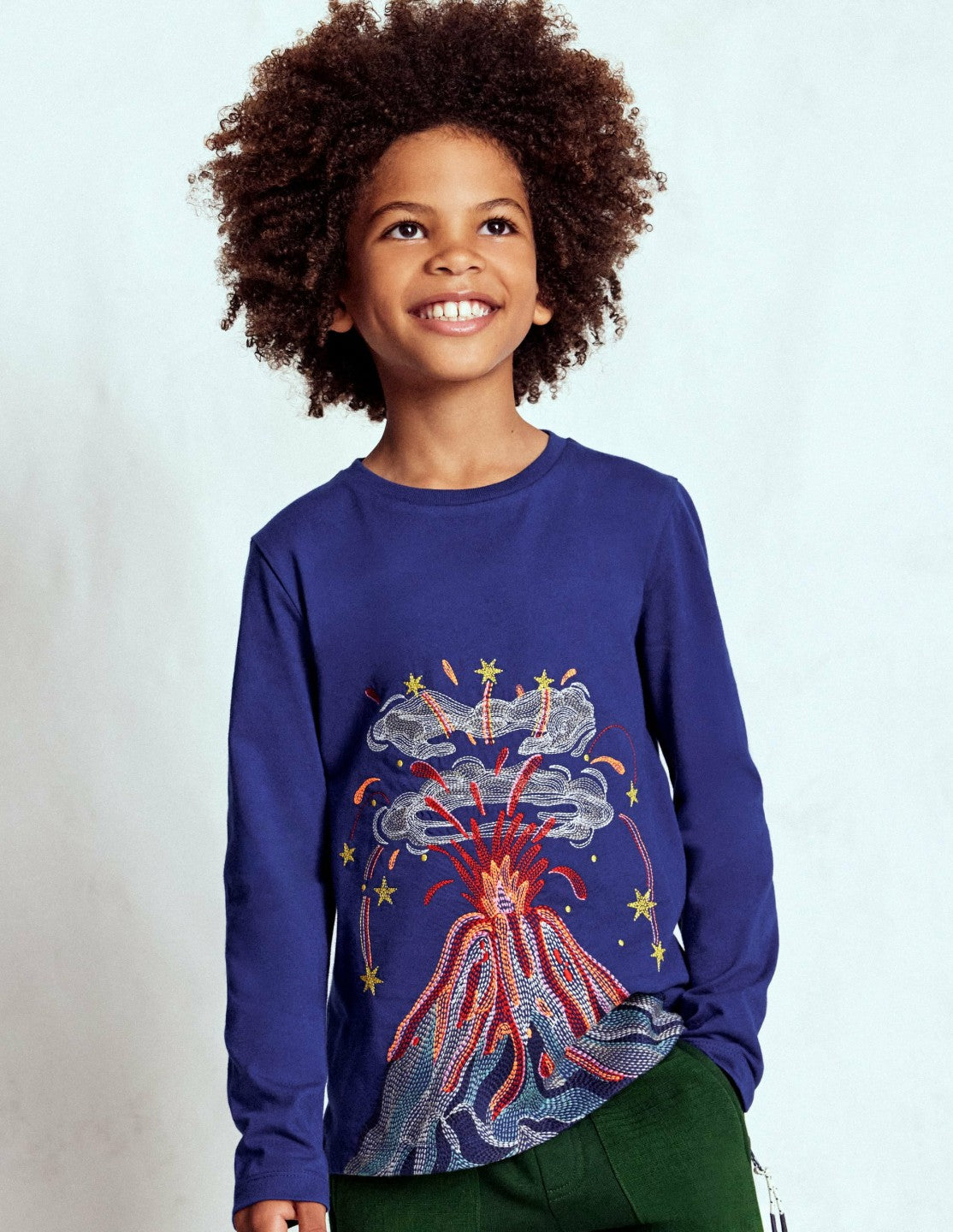 Superstitch Long Sleeve Top-Multi Volcanoes / Boden On sale