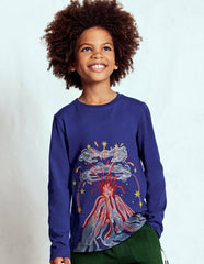 Superstitch Long Sleeve Top-Multi Volcanoes / Boden On sale