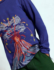 Superstitch Long Sleeve Top-Multi Volcanoes / Boden On sale
