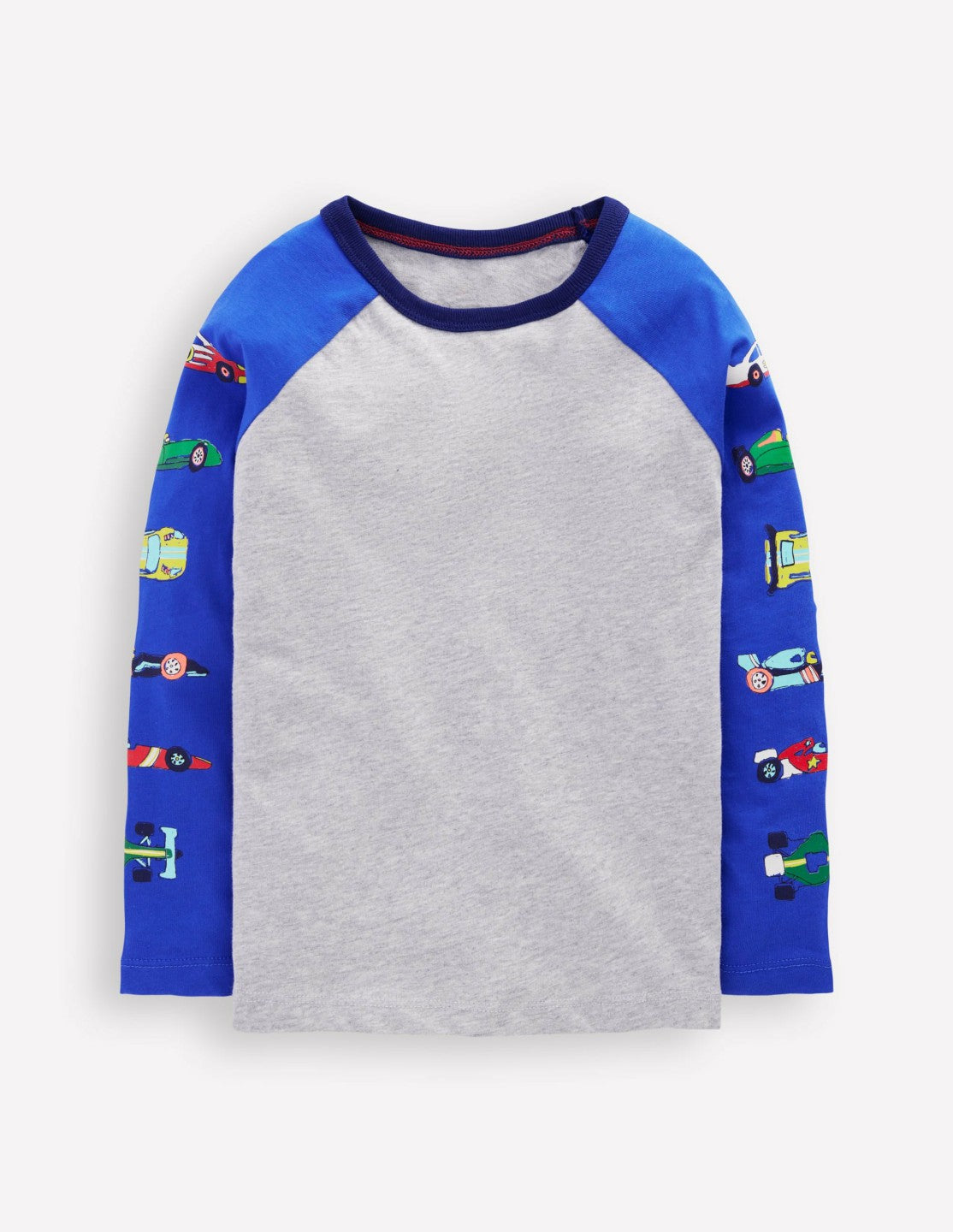 Printed Sleeve Raglan T-shirt-Racing Cars / Boden Sale