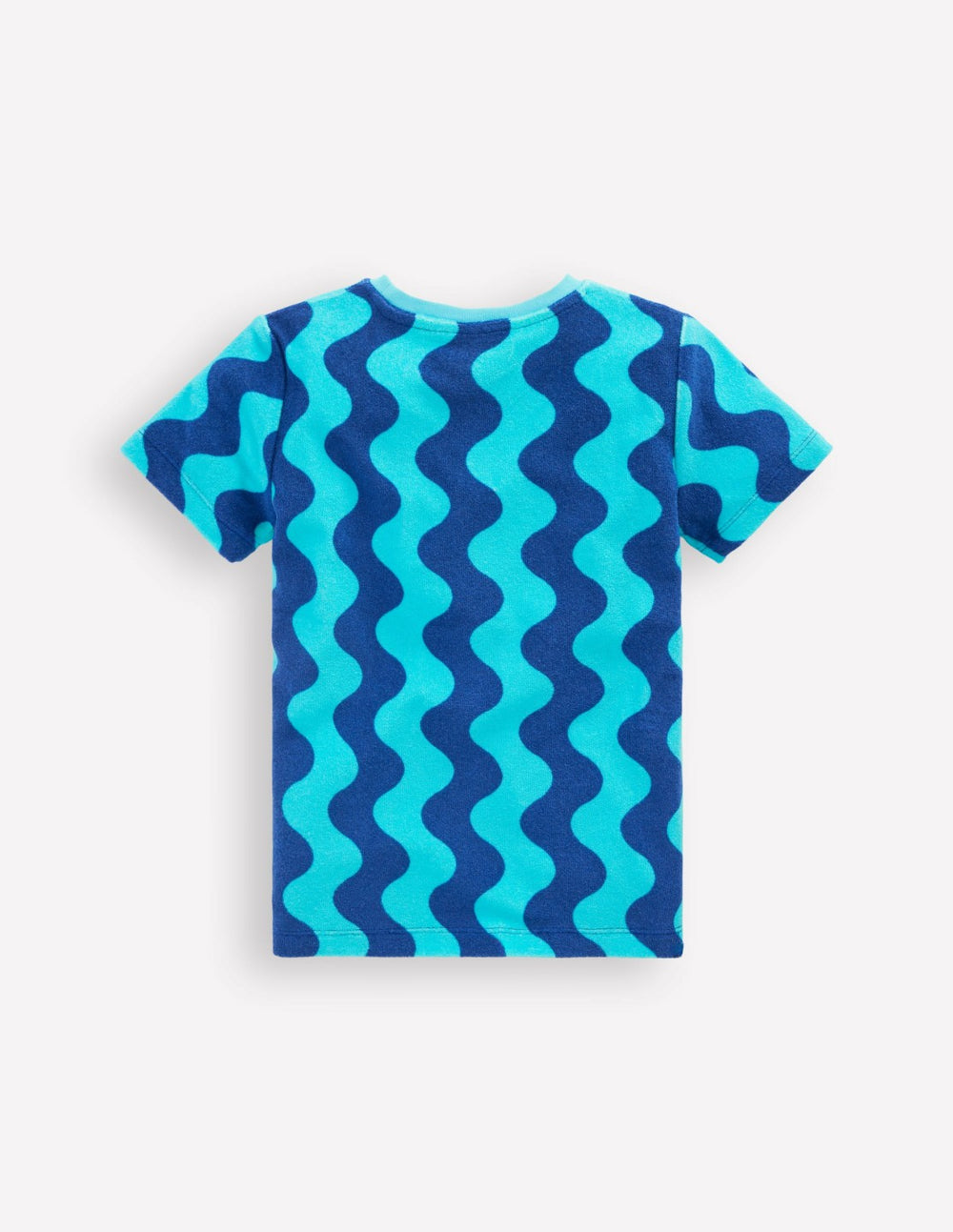 Short Sleeve Towelling T-shirt-Blue Waves / Boden Sale