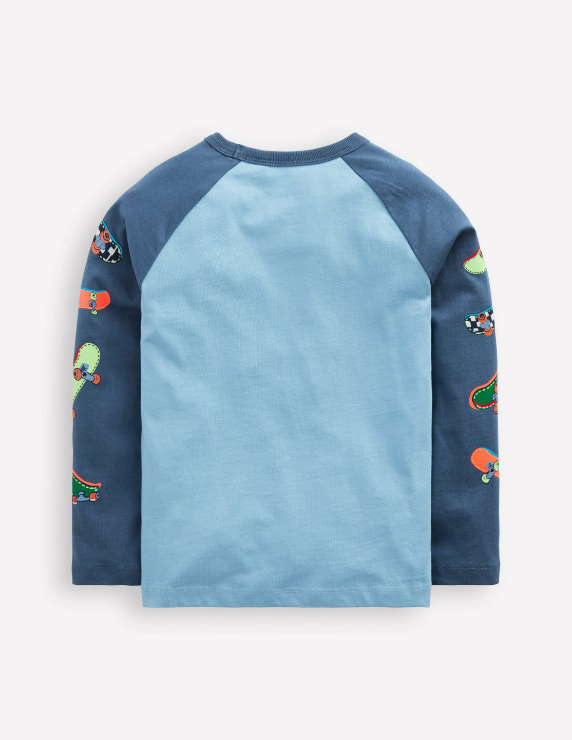 Printed Sleeve Raglan T-shirt-Blue Weekend Skateboards / Boden Online