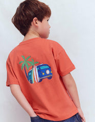 Front & Back Graphic T-shirt-Burnt Sienna Camper Van / Boden On sale