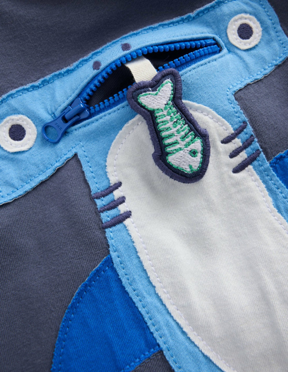 Zip Applique T-shirt-Robot Blue Hammerhead Shark / Boden us