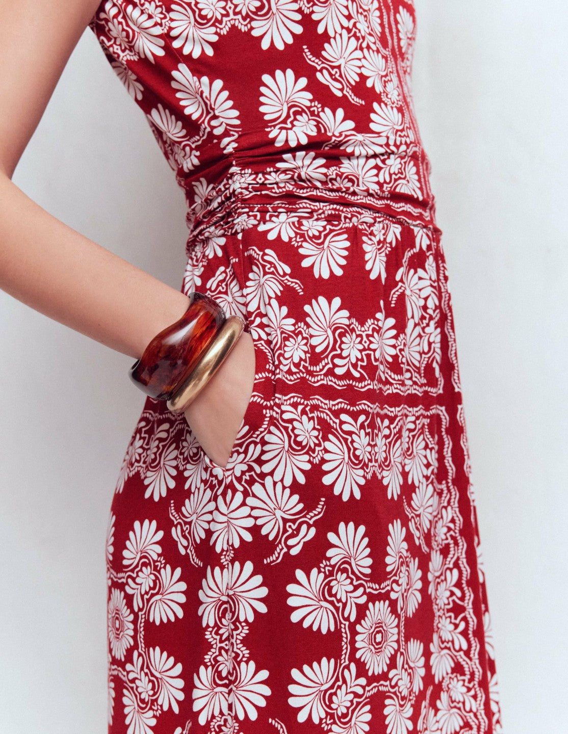 Antonia Jersey Maxi Dress-Rich Chestnut, Botanical Charm / Boden us
