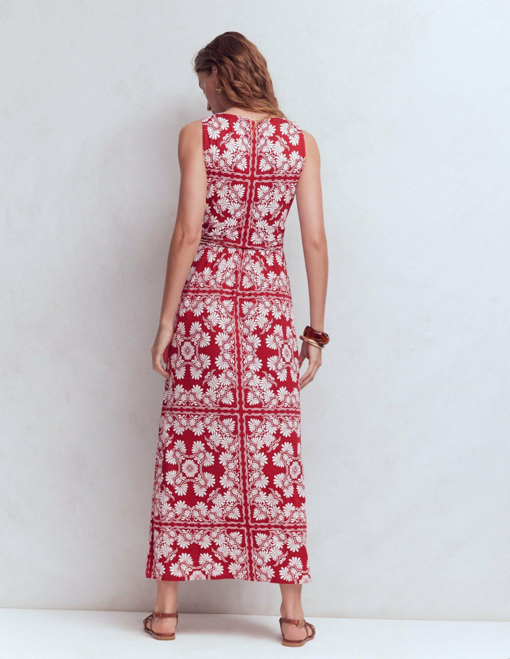 Antonia Jersey Maxi Dress-Rich Chestnut, Botanical Charm / Boden us