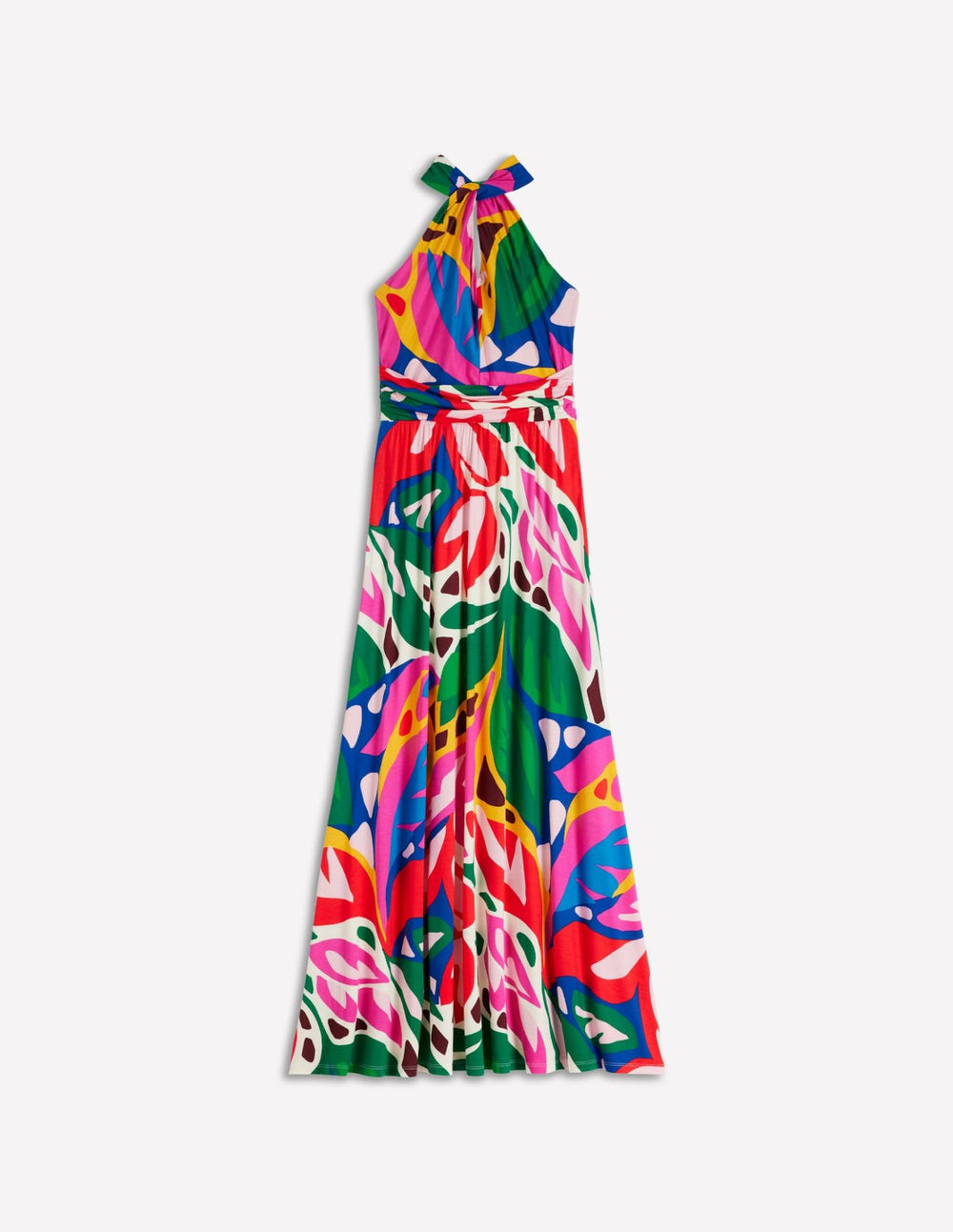 Sydney Twist Neck Jersey Dress-Multi, Leafy Cascade / Boden Sale