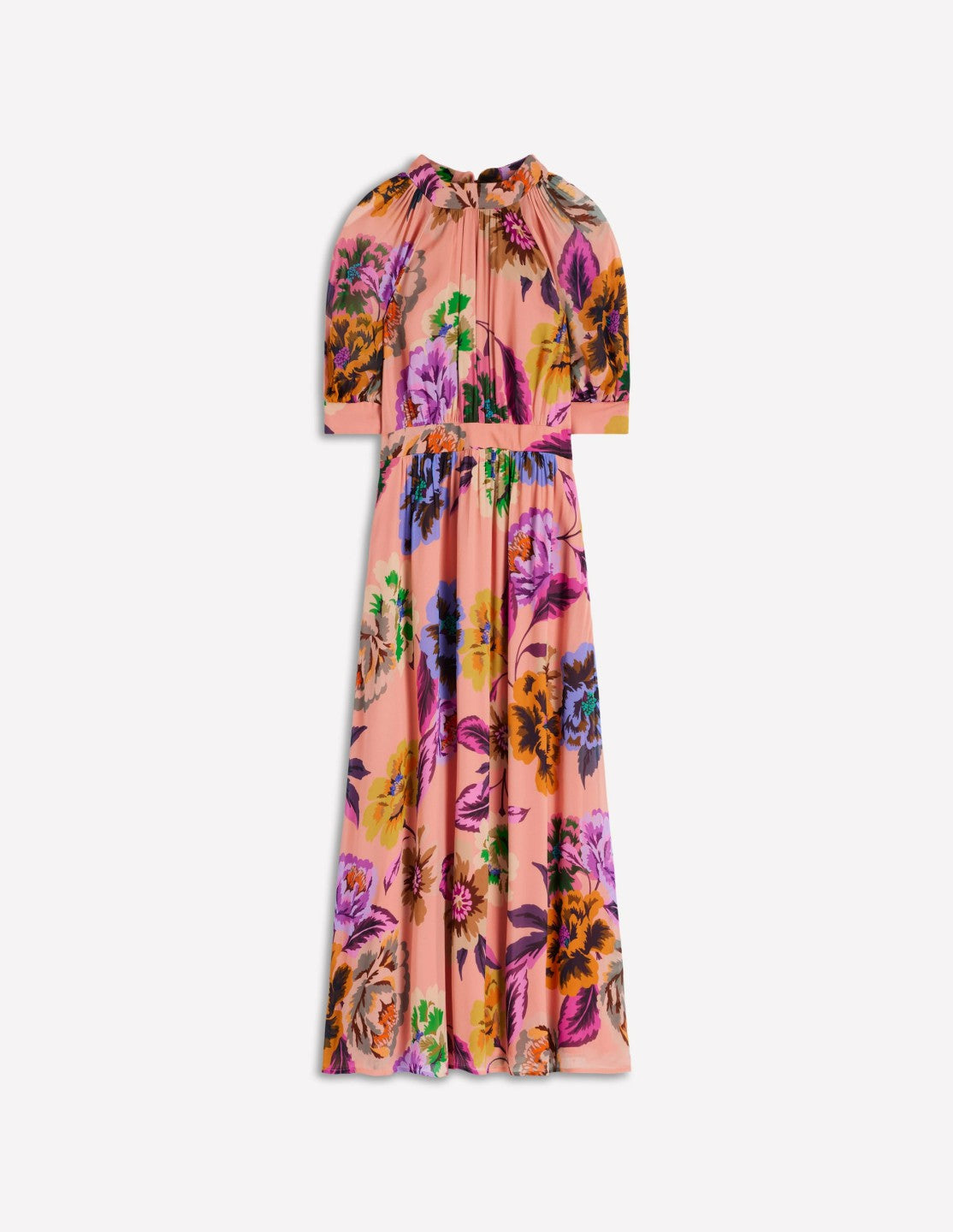 High Neck Blouson Sleeve Dress-Multi Opulent Blossom / Boden Outlet