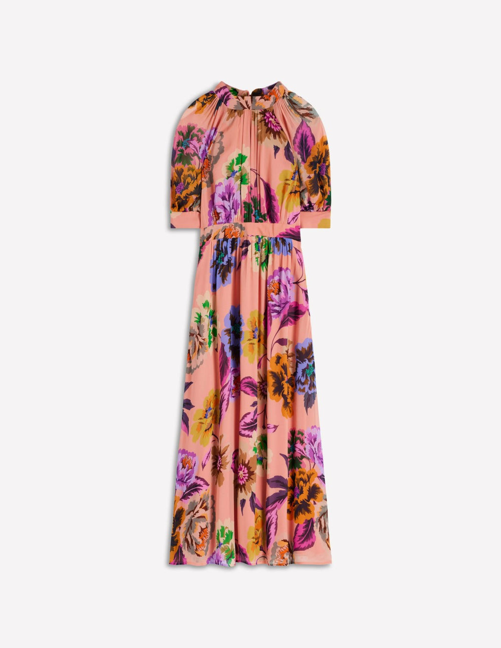 High Neck Blouson Sleeve Dress-Multi Opulent Blossom / Boden Outlet