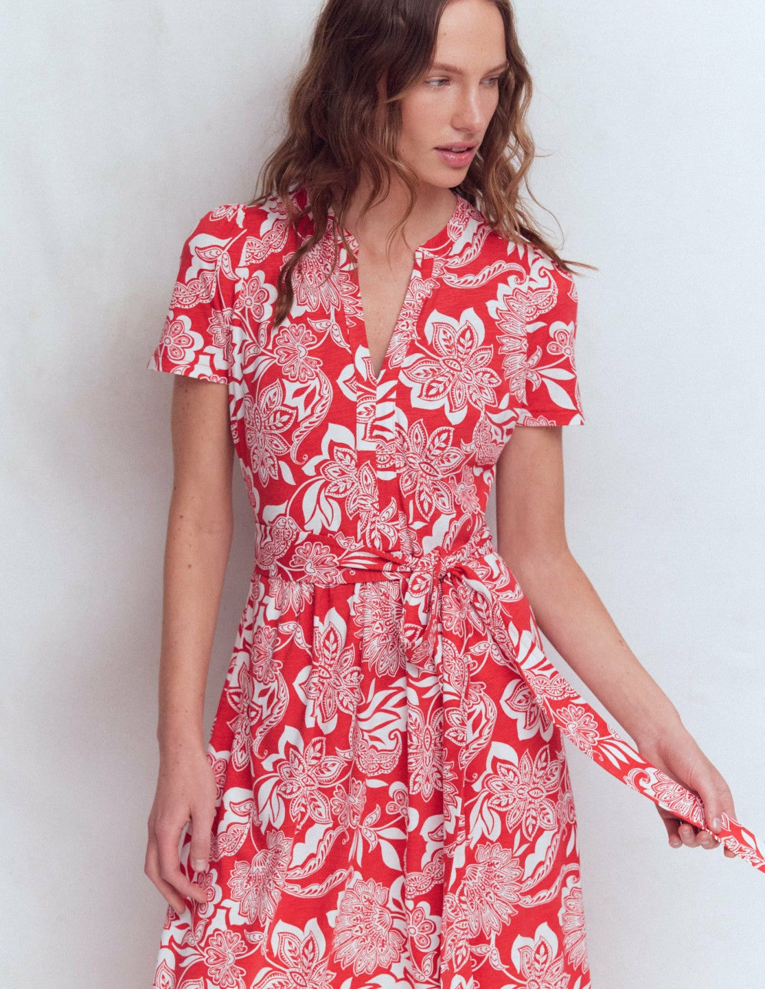 Naomi Jersey Midi Dress-Blood Orange, Elegant Blossom / Boden Discount