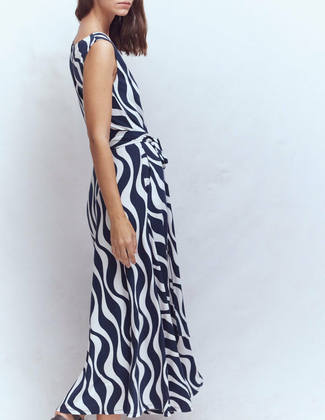 Tamsin Jersey Midi Dress-French Navy, Rhythmic Wave / Boden us