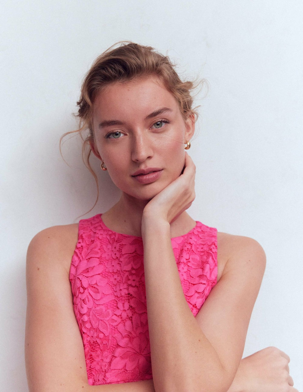 Silvia Boned Bodice Maxi Dress-Pink Punch Lace / Boden